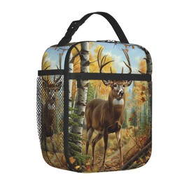 VANZEV Lunch Box for Women Men, Deer Insulated Lunch Box Reusable Portable Lunch Bag Cooler Tote Waterproof Lunch Container for Office Picnic Work Travel Hiking