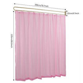 Wall Mounted Room Divider Curtains U-Shape Privacy Partition Curtain 78.7 x 86.6inch Hanging Medical Curtain for Fitting Room Beauty Salon Bedroom Hospital Privacy Protection, Gold & Pink