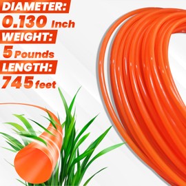 Hongvchang 130 Weed Eater String Trimmer Line of 745 Feet, 5-Pound Round Weed Wacker String for Universal Replacement, Heavy Duty Commercial Grade Premium Nylon Trimmer Line (Orange)