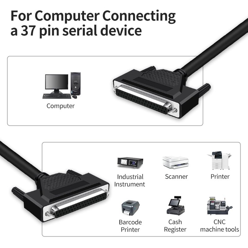 XANHAM DB25 25 Pin 16 Feet(5 Meter) Two Row Straight