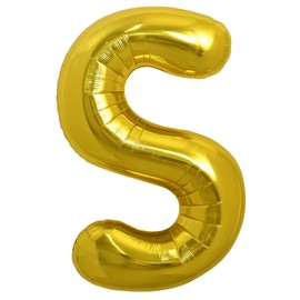 TONIFUL 40 Inch Large Gold S Letter Balloons Jumbo Helium Balloons, Foil Mylar Big Alphabet Balloons for Birthday Party Anniversary Valentine's Day Accessories Decorations
