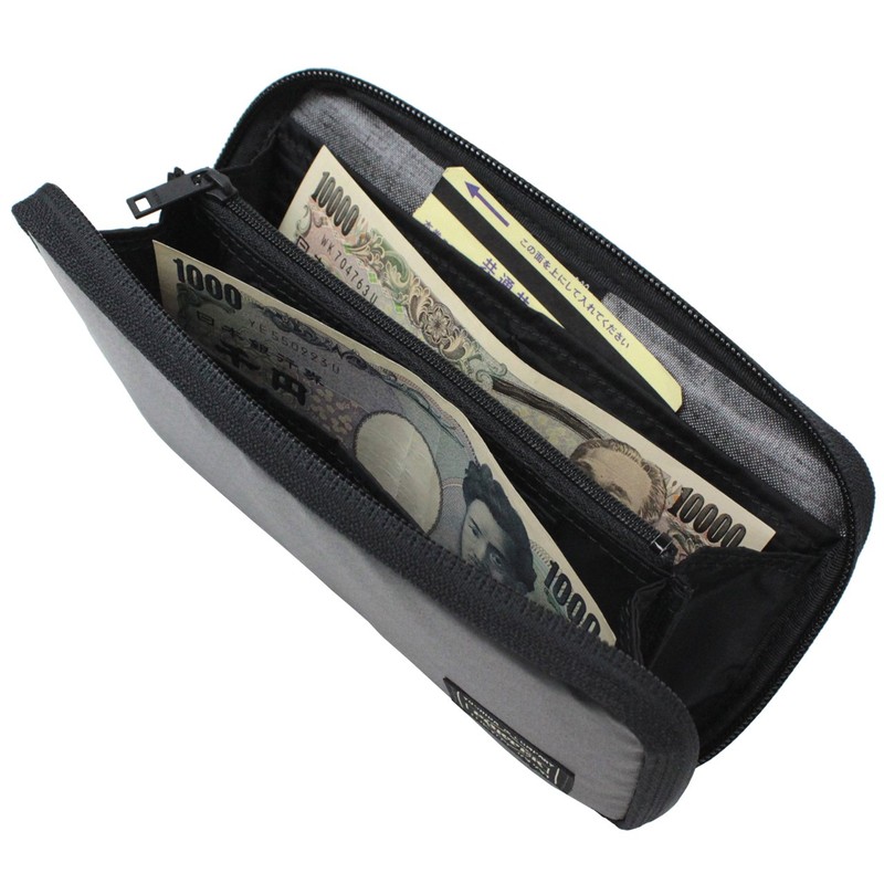 Porter TACTICAL 654-07080 Long Wallet with Round Zipper, Black