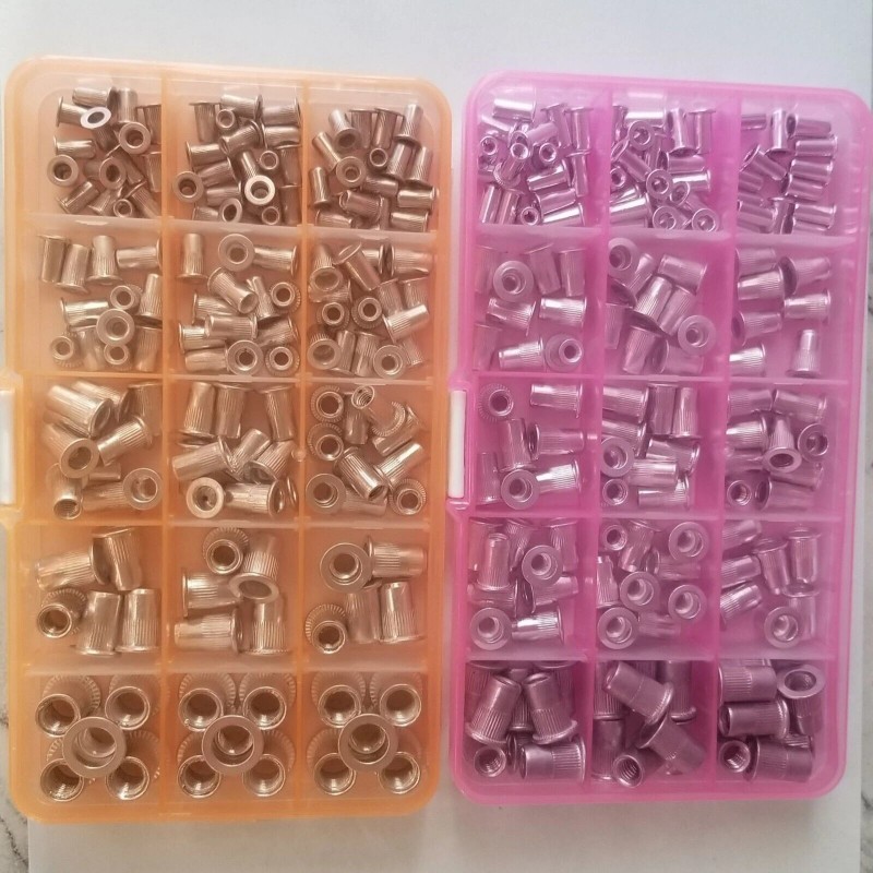 A-LAB Engr 300 Qt Aluminum Rivet Nut  Kit Rivnut Nutsert Assort (150pcs