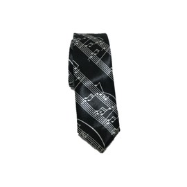 Casual Music Music Necktie, Men's, Stylish, Musical Notes, Borders, Dots, Business (Black)