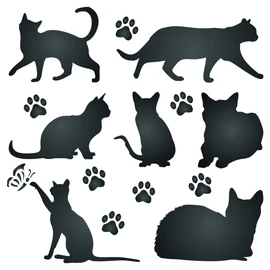 Cat Silhouette Stencil 21.5 x 21.5 (L) Reusable Animal Wall Stencil