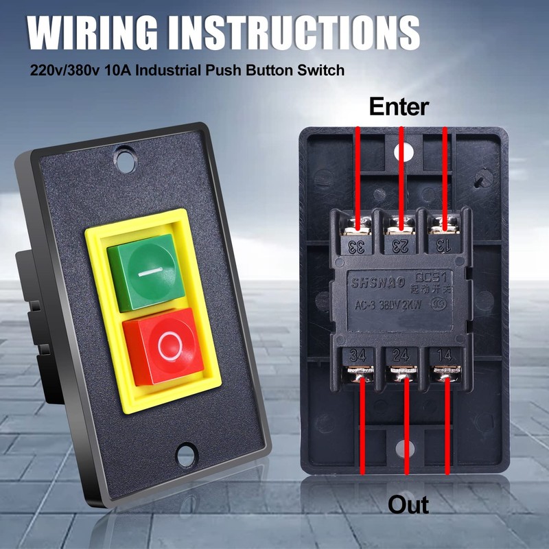 Taiss/Start Stop Switch,On/Off machine switch 220v/380v 10A Industrial Push Button