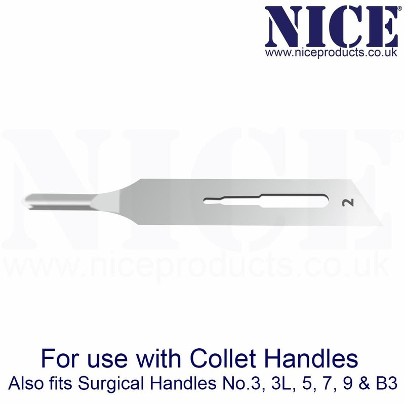 50 x NICE No.2 Gouge Sterile Carbon Steel Blades GCS2