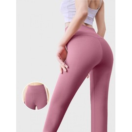 Women's Nude Feel High-Waist Yoga Pants - Peach Butt Hip-Up Workout Fitness Slimming Leggings Women's Sprout Green/L 2ea