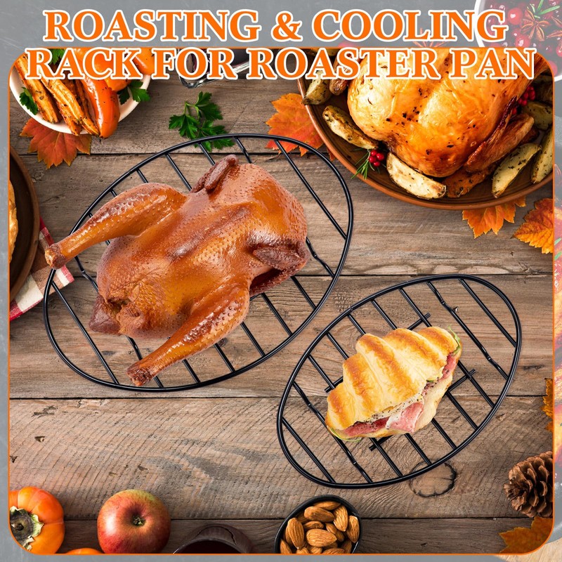 Nuogo 2 Pcs Roasting Rack Roasting Pan Approximately 12 x
