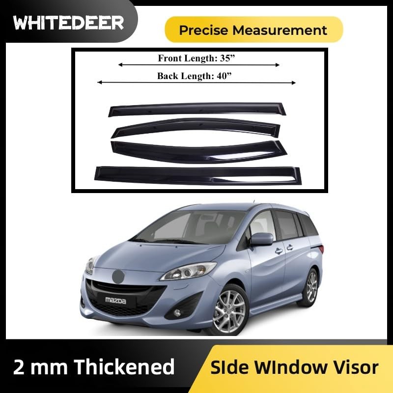 WhiteDeer ZH Durable Window Deflectors Rain Guards for Mazda5 2011