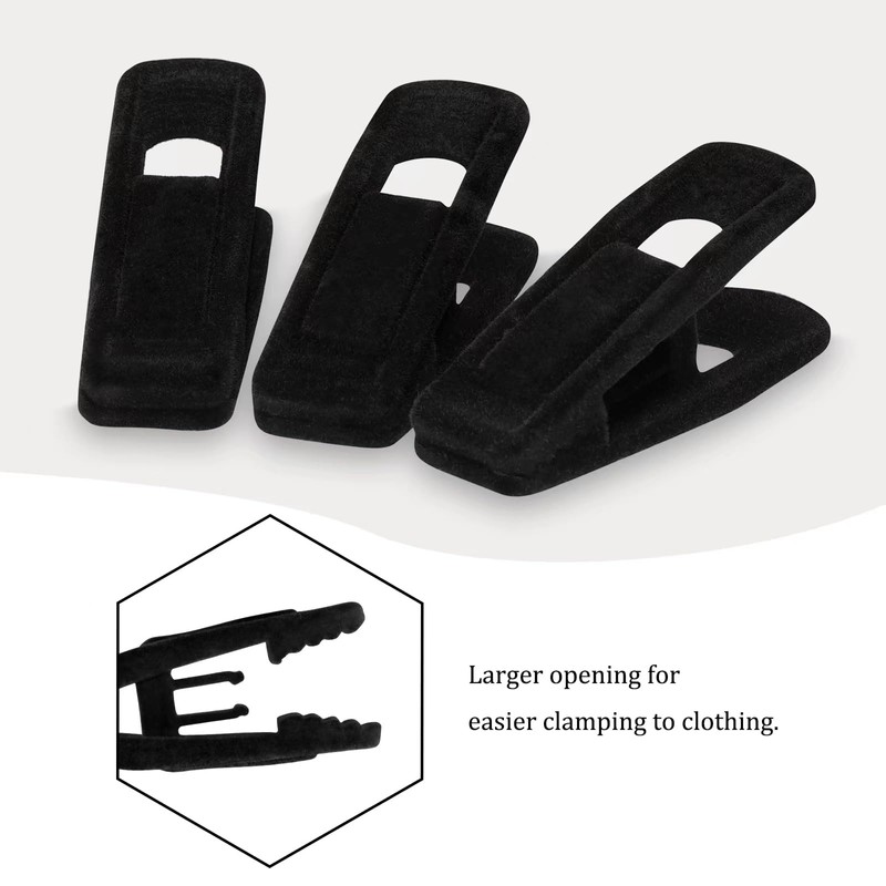 Tinfol 50pc Velvet Hangers Clips, Black Pants Hangers Clips, Strong