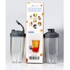 QueenTrade 2 Pack 32OZ Blender Cups & Flip-Top to-Go-Lid Replacement