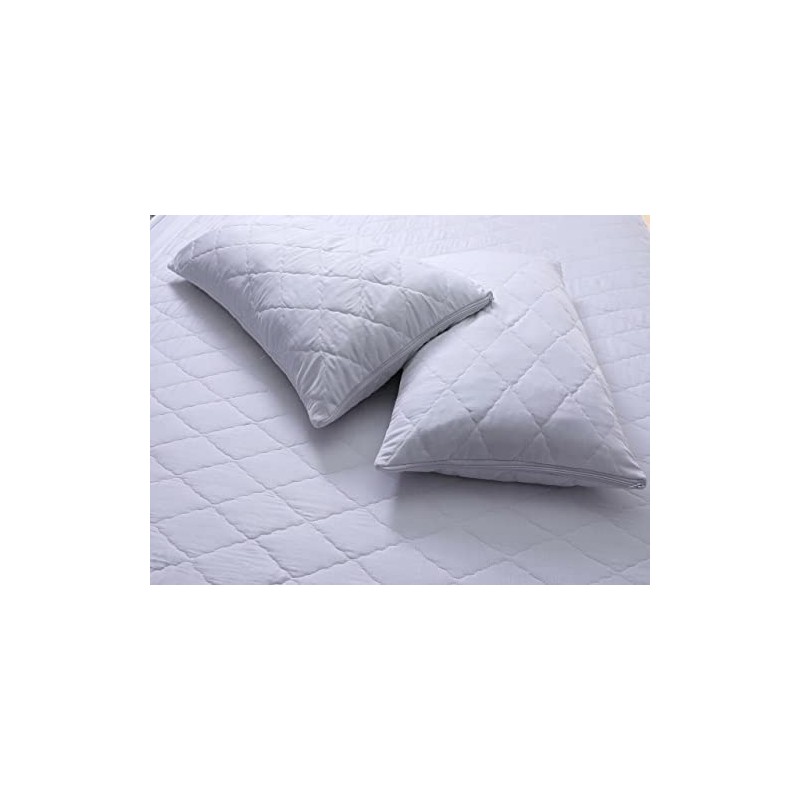 Luxury Quilted 4 Pack Pillow Protector Cases With Zip Closing
