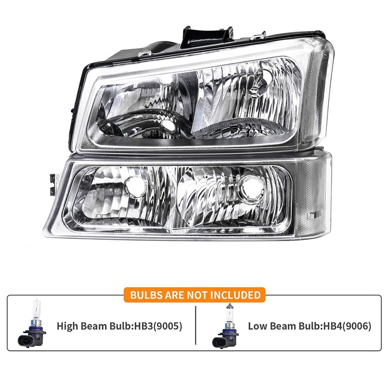 Headlights Tail Lights Assembly Combo Compatible with 2003 2004 2005