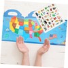 Kisangel Sticker Books Reusable Map Sticker Playthings for Fun Educational