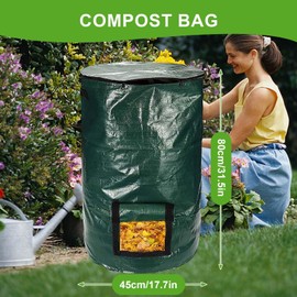 Garden Stand Up Composter, 15 Gallon, Quick Composter, Modern Mini Quick Composter, Composter for Balcony, Garden, Kitchen & Patio, with Lid and Compost Removal Window