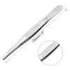 sourcingmap 2 Pcs Stainless Steel Straight Blunt Tweezers Serrated Tip,