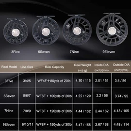 Maxcatch AVID PRO Fly Fishing Reel with CNC-machined Aluminum Body Super Large Arbor Design-3/5, 5/7, 7/9 Weights (Black, 3/5 wt)