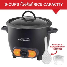 Brentwood TS-506BK Electric Rice Cooker, standard, Black