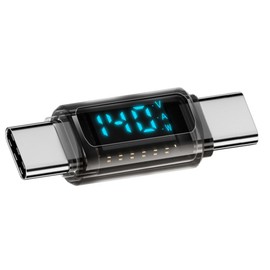 xiwai USB4.0 Type-C Digital Display USB-C Male to Male Extension Adapter Transparent Shell 140W Current Voltage Monitoring Tester Detector Smart LED Display