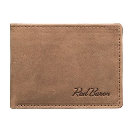 Red Baron Men´s wallet purse genuine cow leather brown exclusive design used look vintage RB-WT-001-05
