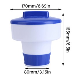 Zerodis Flotador de Cloro para Piscina, Dispensador de Cloro S/M Azul Y Blanco Portátil Piscina SPA Dispensador Químico de Bromo de Cloro Flotante(8 Pulgadas (tamaño Mediano))