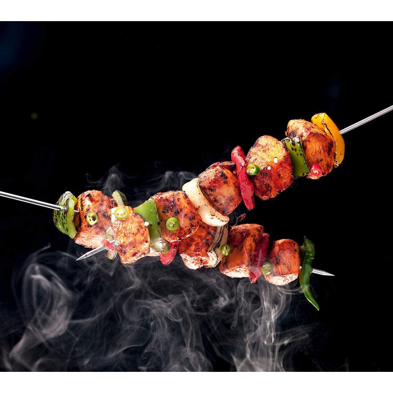 iPEAK BBQ Skewers Stainless Steel Grill Kebab Skewer 29.5cm Long