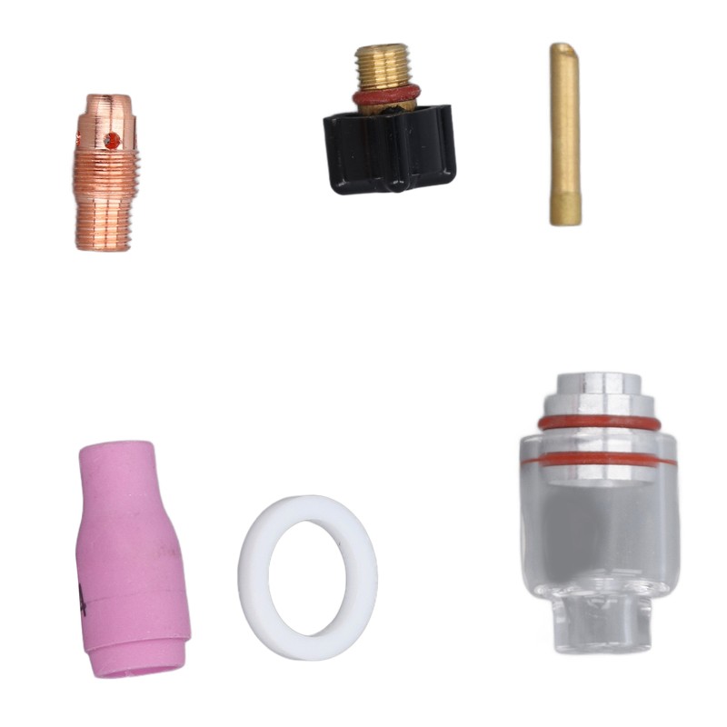 6Pcs TIG Welding Accessory Set 4# Ceramic Nozzle 2.4mm Electrode