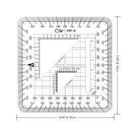 CYA Square Military Map Coordinate Scale Protractor Map for Land Navigation