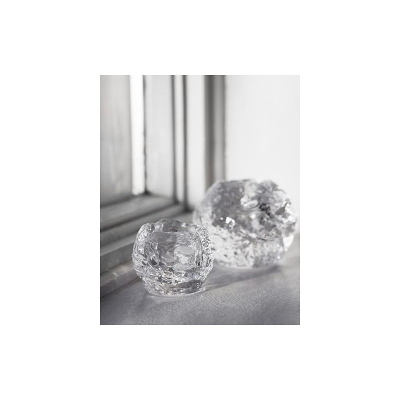 Kosta Boda Snowball Crystal Votive, 3.5" X 4.2"