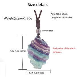 Lovionus89 Natural Fluorite Ninetail Fox Necklace Healing Crystal Gemstone Pendant Protective Amulet Charm, No Gemstone