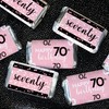 DISTINCTIVS Pink, Black, and White 70th Birthday Party Mini Candy