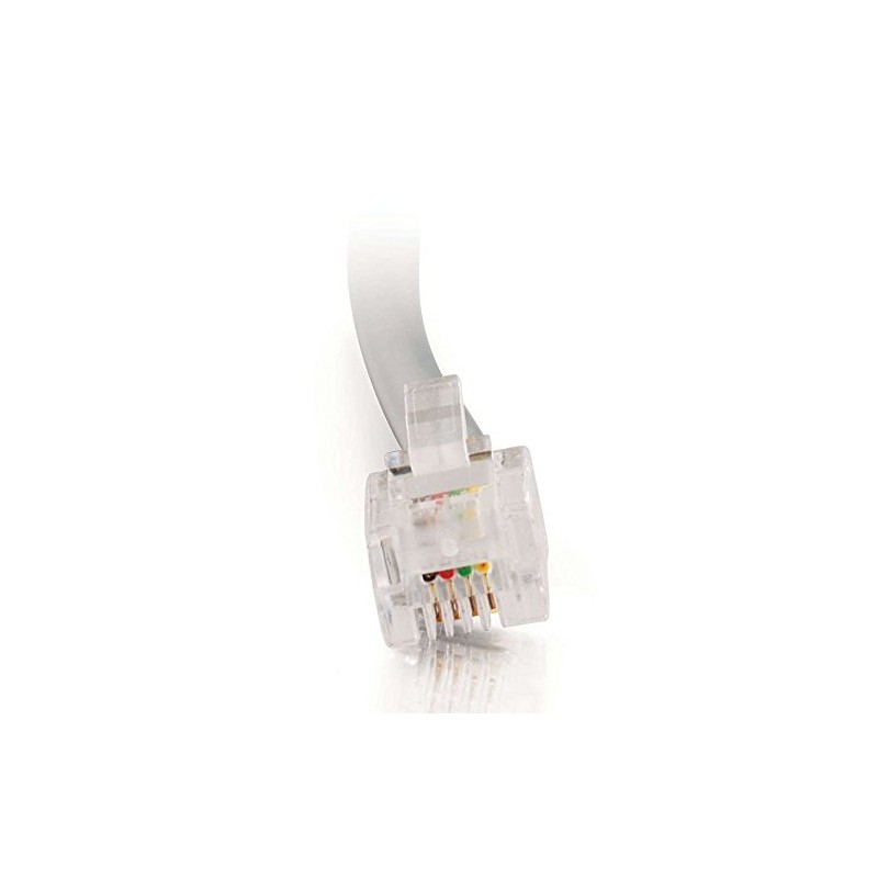 C2G RJ11 Modem Cable, Ethernet Network Cable, Silver Telephone Cable,
