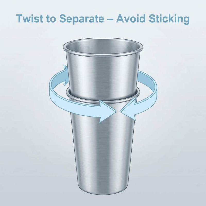 QWORK 304 Stainless Steel 13oz Pint Cups – 10 Pack