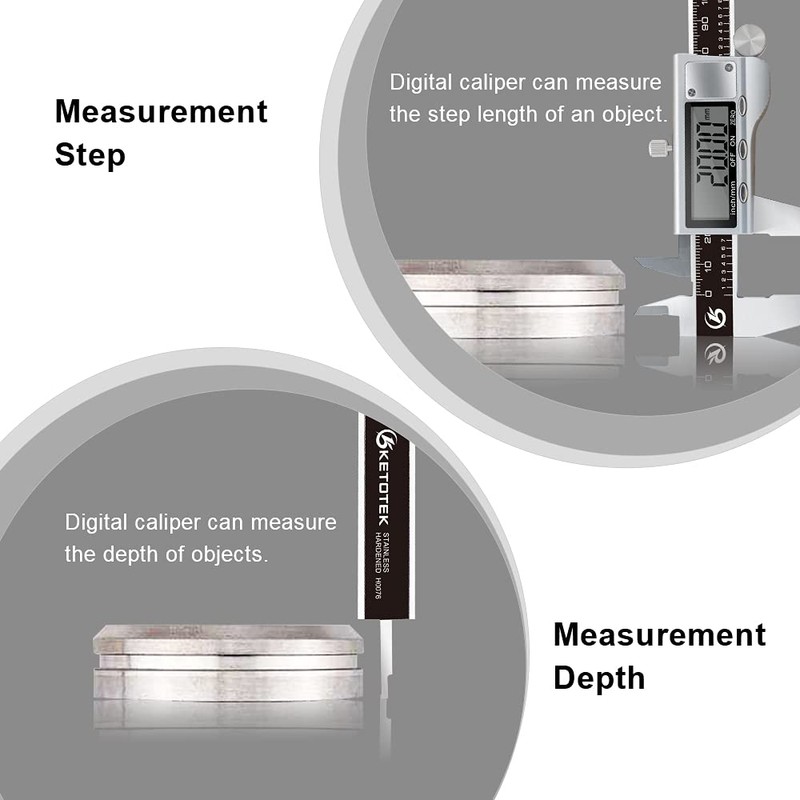 KETOTEK Digital Caliper, Electronic Vernier Caliper 150 mm/6 inch Stainless