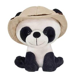 Stuffed Animal Safari Friends Toy with Canvas Hat Accessory, 5 Inches (Panda)