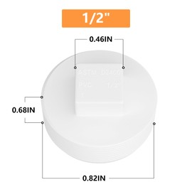 GASHER 20PCS PVC Cleanout Plug 1/2" NPT Male, End Cap Adaptor, Pipe Fitting Plug closing For Home or Industrial, Plumbing Water Line, Drainage Piping System