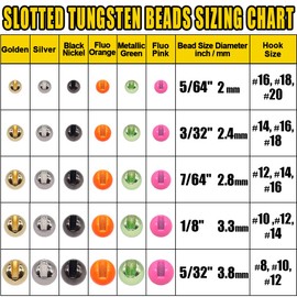 XFISHMAN Tungsten-Slot-Beads-Fly-Tying-Beads-Heads-Assortment Fly Tying Materials Nymph for Fly Fishing Slotted Tungsten Beads 60 Pack (5/32” 3.8mm（6 Colors ） 60 Pack)