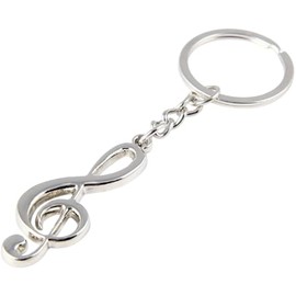 GBJUK Stainless Steel Musical Note Treble Clef Metal Keyring Keychain
