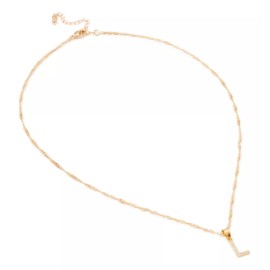 Ametrinaa Dije Inicial / Letra L Mini Con Zirconia Chapa De Oro 18k Color Dorado