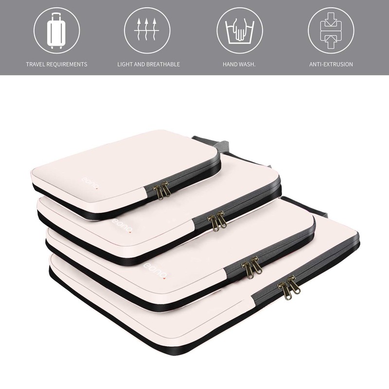 Eono Compression Packing Cubes, Luggage Organiser Set, Extensible Suitcase Organiser,