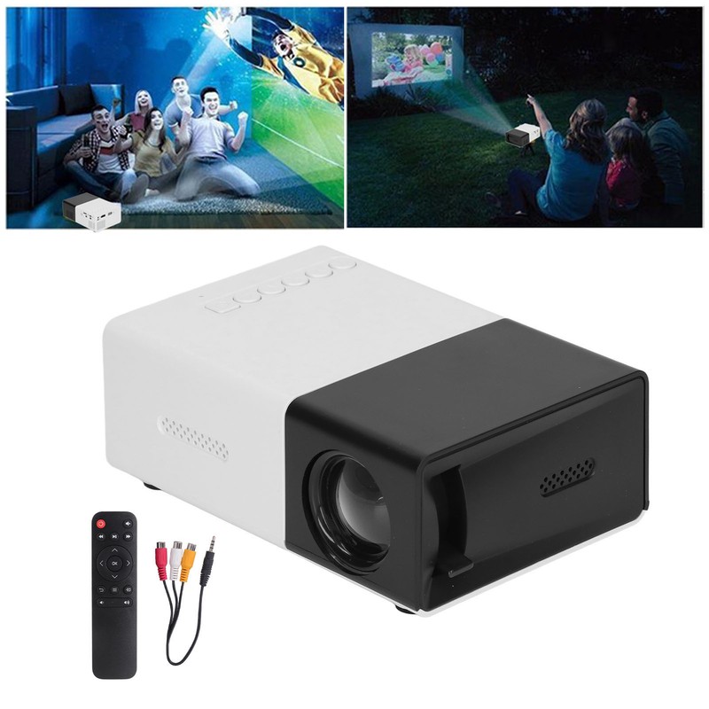 Mini Projector Built in Speakers Diffuse Reflection Imaging Black 1080P