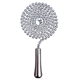NewZC Teardrop Bathroom Light Pull - Silver Chrome Pull Cord Handle with 85cm Long Metal Light Pull Cord Bead Chain Extension Connector for Bedroom Toilet Ceiling Light Fan Switch and Blind