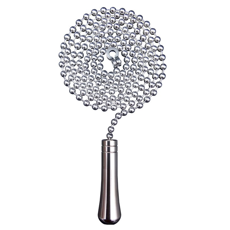 NewZC Teardrop Bathroom Light Pull - Silver Chrome Pull Cord