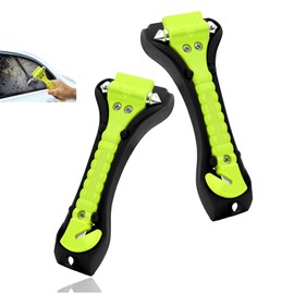 Ieron 2 Pcs Emergency Hammer for Car, Car Safety Hammer, Emergency Hammer with Car Window Breaker and Safety Belt Cutter for Car, Bus, Car, Truck