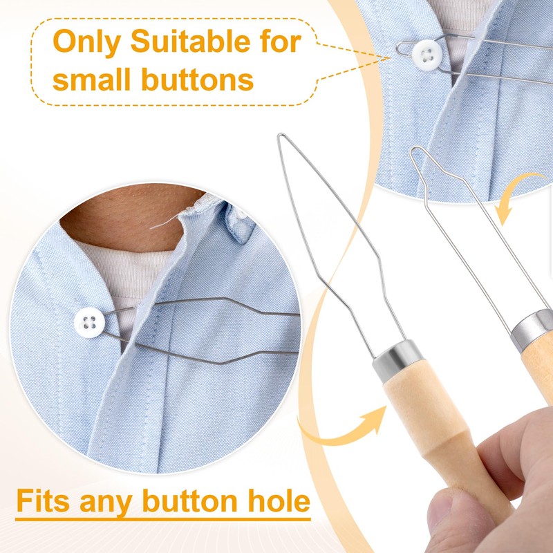 STSTR 2 Packs Easy Button Hook, Steel Button Helper Tool