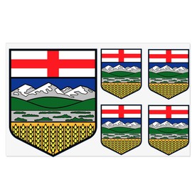 Alberta Coat of Arm Sticker,25PCS Albertan Flag Decal Decoration,Waterproof Decor for Laptop Window Car Suitcase(5 Sheets)