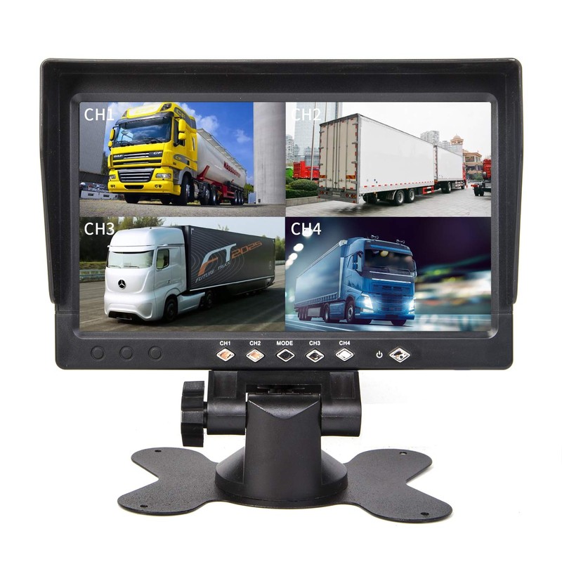 Yasoca 7" TFT LCD Car Rearview Quad Split Monitor,Remote Control,