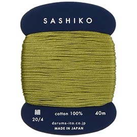 Yokoda DRM2400-228 Dharma Sashimiko Yarn (Fine) Card Roll Col.228 40 m (40 m) Khaki