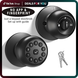 Smart Fingerprint Door Lock, 1pc Smart Lock with Anti-theft Function, Intelligent Door Knob with APP Suitable for Rooms, Offices, Apartments, Warehouses, and Garages Dealsforyoudays Handle Hardware:_Black-CODE & WITHOUT APP